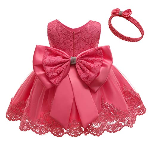 Meisjesjurk met striklint en kant, prinsessenjurk, bloemenmeisjesjurk, doopjurk, feestelijke jurk voor bruiloften… - Image 4