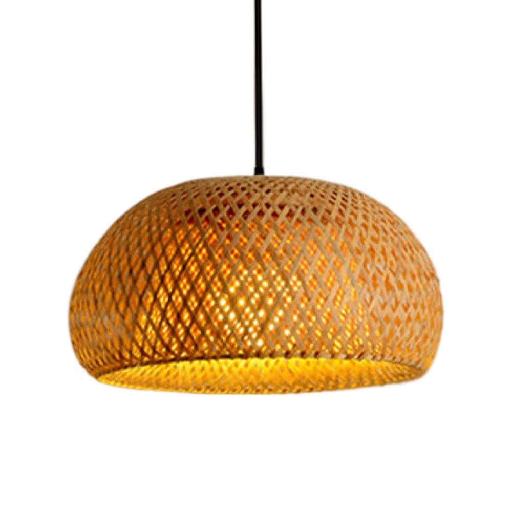 CHUNGYANG Bamboo Weaving Pendant Light Modern Weave Wicker Hanging Lamp E27 Natural Rattan Chandelier Bamboo Wicker Lampshade Fixture for Hallway/Dining Room/tea House/kitchen Island