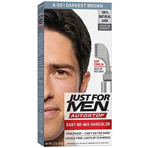 Just For Men Auto Stop Hair Color - Darkest Brown A-50 Just For Men Hair Color Men 1 Application (Pack of 5)