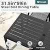 Pamapic Outdoor Dining Sets for 6, Rectangular Steel Slat Table with 6 Textilene Chairs, 7 Piece Patio Table and Chairs Set with Umbrella Hole for Patio, Garden, Backyard and Poolside (Grey) #5