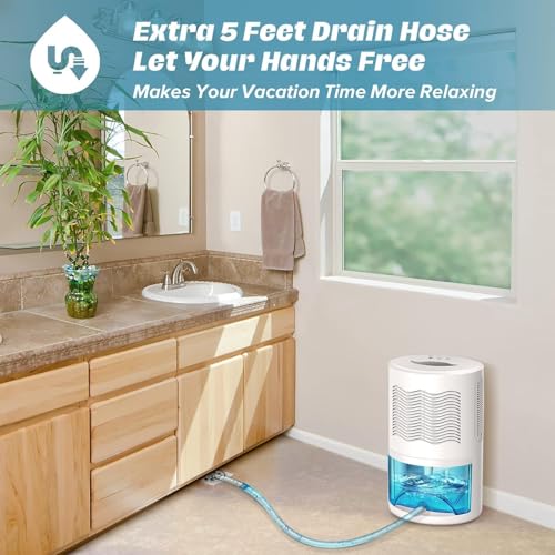 Powate Luftentfeuchter Luftentfeuchter Elektrisch Entfeuchter Energiesparend - mit 2000 ML Automatische Abschaltung, Timer, Farbiges Nachtlicht, für Wohnung, Badezimmer, Keller,Grün