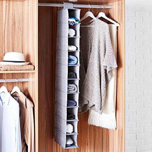 Amazon Basics Hanging Closet Shelf - 10-Tier, Heather Grey #TOP4