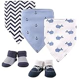 Hudson Baby Unisex Baby Cotton Bib and Sock Set, Whale, One Size