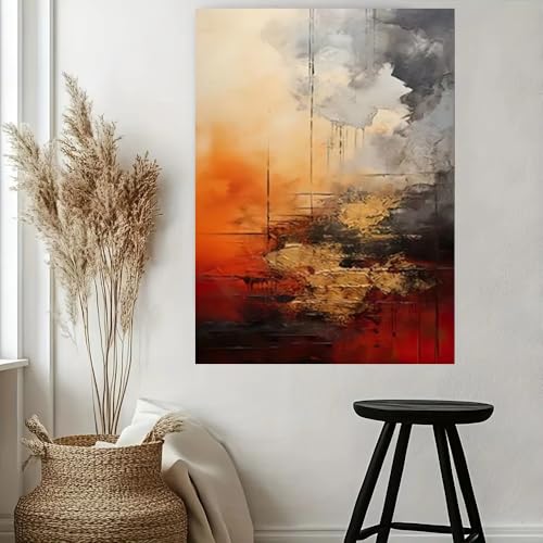 Tableau moderne abstrait géométrique or pour décoration murale