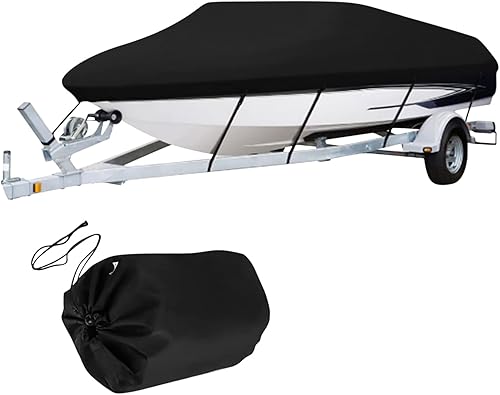 Funda para lancha de 17 a 19 pies, 600D Oxford, resistente al agua, resistente al sol, grado marino, cubierta para lancha al aire libre para todo