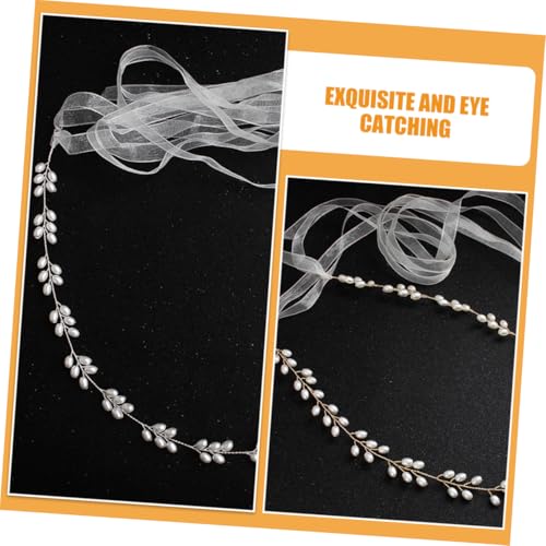 FRCOLOR 2Pcs Pearl Belt for Dress Elegant Wedding Accessories for Women Imitation Pearl Waist Belts for Bridal and Special Occasions4