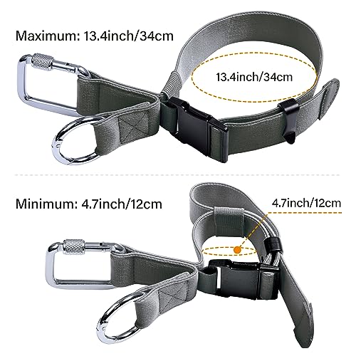 Image of Luggage Straps Jacket Gripper with Square Carabiners & Ring Hooks Adjustable Baggage Suitcase Straps Belts Bag Travel Accessorie,Gray