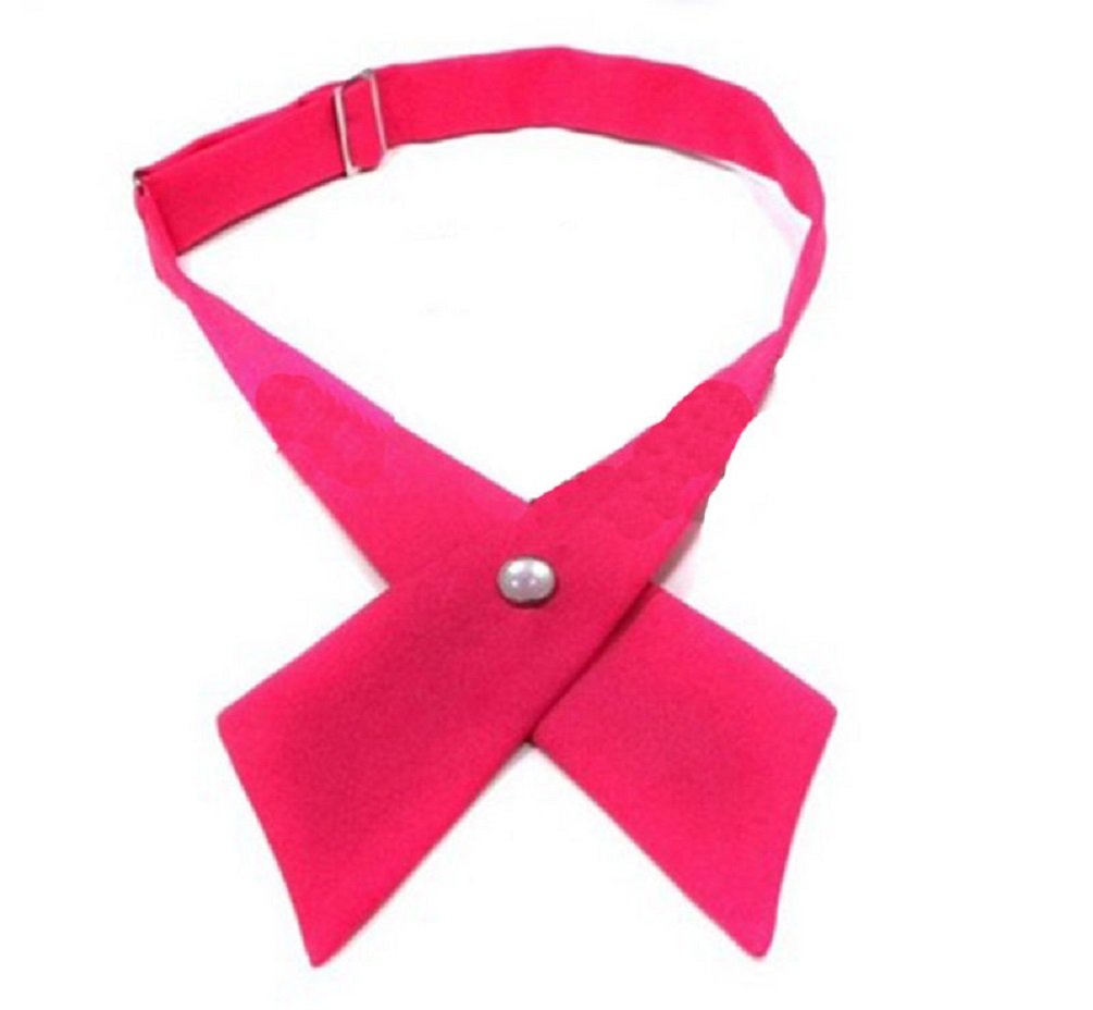 L&L® Unisex Cross Bowtie Mens Necktie Cravat Bow Pre Tie Adjustable bow tie UK (Hot pink)
