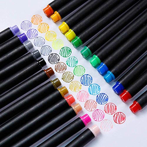 24 Fineliner Pen Set - Zanskar 24 Point Pen Sets 0.4 MM Fineliner Color Pens for Writing/Drawing/Coloring. Jot Down The Happiness in Life