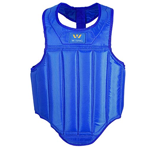 W WESING Kampfsport Muay Thai Boxen Brust Schutz Sanshou Body Shield - blau - Größe S Cover