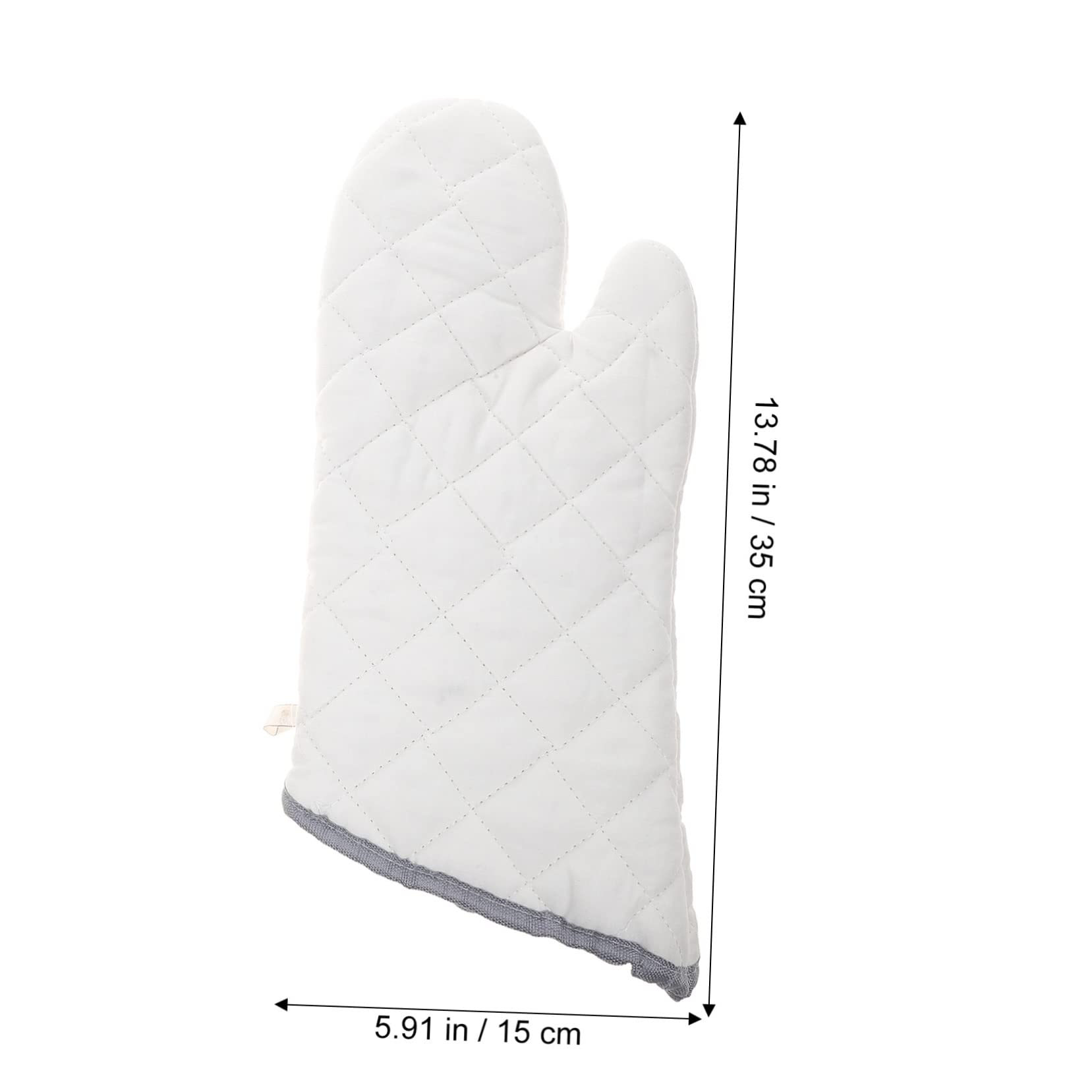 STOBAZA 2Pcs Heat Resistant Cotton Kitchen Gloves Large Oven Mitts for Cooking BBQ and Baking Soft Non Slip for Home and Restaurant Use