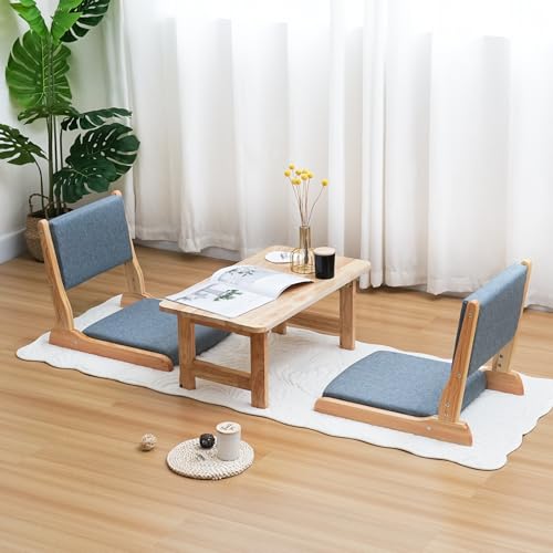 Image of Japanese Floor Chair with Back Support, Foldable Meditation Chair, Legless Tatami Chair with Cushion, Floor Seat for Living Room, Bedroom, Bay Window (1, Dark Gray)