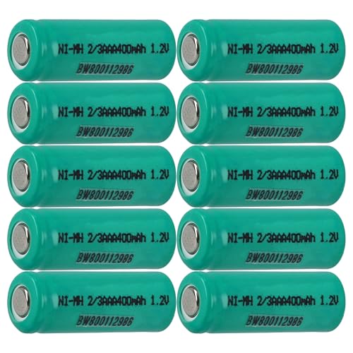 vhbw 10x Celdas batería reemplaza 2/3AAA para baterías - 400 mAh, 1,2 V, NiMH