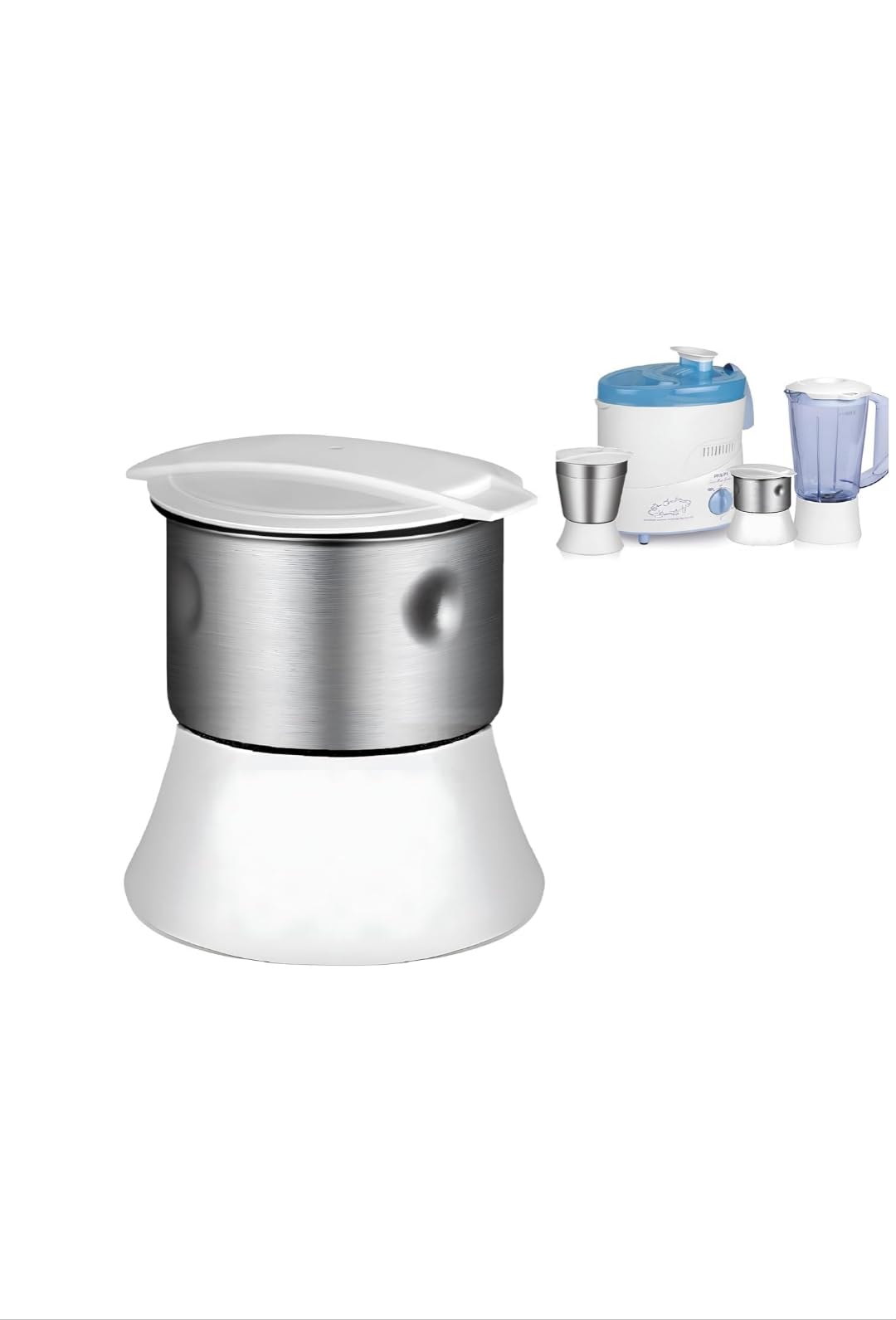 Sutaible for-PHILIPS white base multy jar for HL1631/ HL1632 Juicer Mixer Grinders (Steel) (Chutney Jar - 340 ml)-image-43