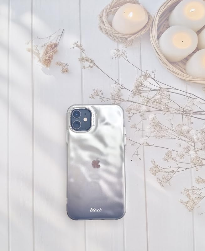 Image of COVERLY PC Ombre Holographic for iPhone 15 Case,Luxury Rainbow Gradient Lens Cover [Compatible with Mag-Safe] Shockproof Sparkly Cute Women Girl Protective Case Cover Case for iPhone 15,Black Glitter