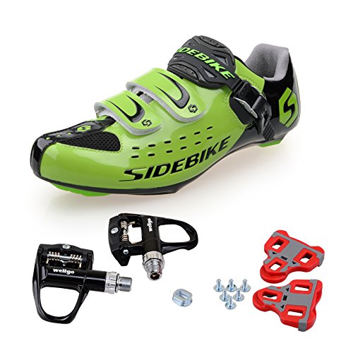Skyrocket Zapatos de ciclismo de carretera Profesional Zapatos Biking del camino con Pedales de 1 par (Elija por favor un tamaño más grande que generalmente)