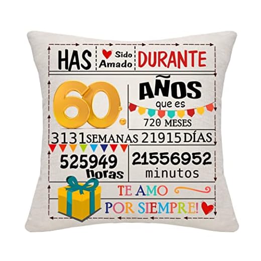 Regalo de 60 cumpleaños Funda de cojín para 60 años Mujeres Hombres Regalo para 60 cumpleaños Decoraciones para 60 años(60)