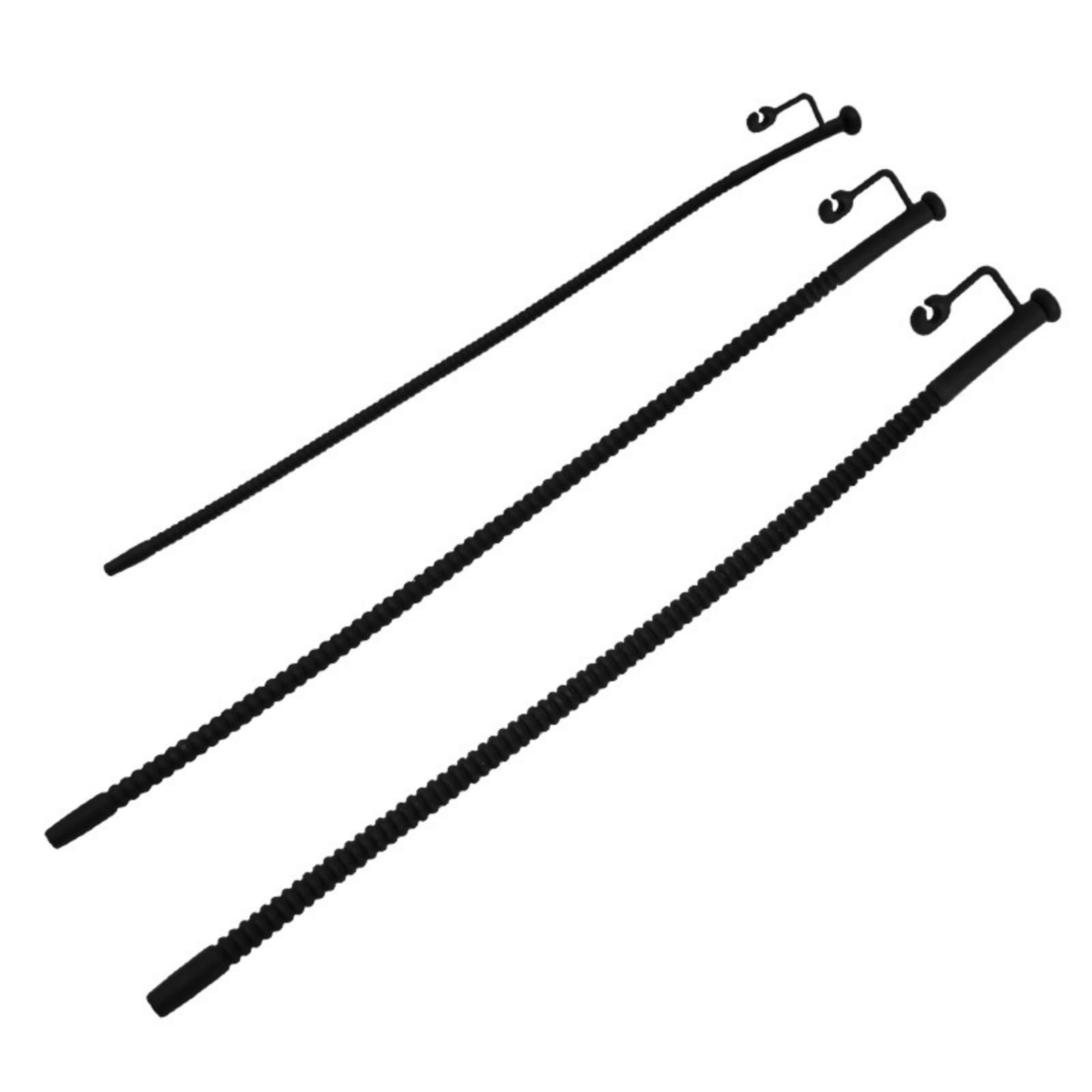 Sonde de protection urétrale creuse à filetage prolongé pour hommes, tige d'entraînement courbée, accessoires - FRhlM23 (Noir, 3Pcs)
