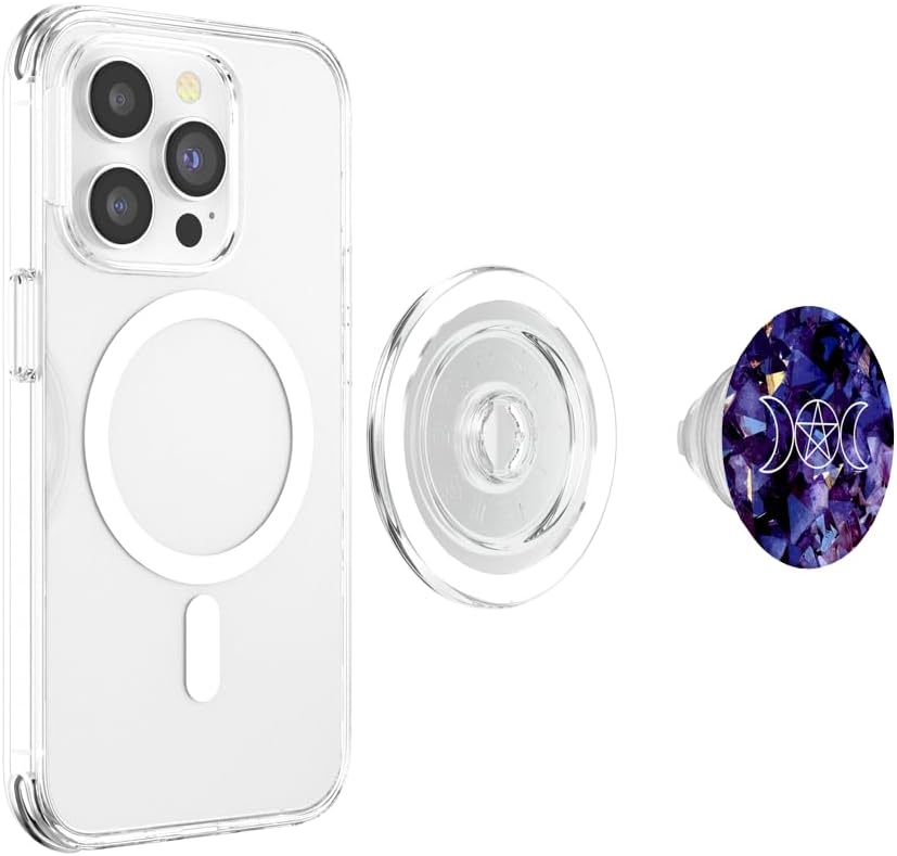BoredKoalas Wicca Moon Symbol Vintage Pagan Witchcraft Witch Wiccan PopSockets PopGrip for MagSafe iPhones with MagSafe, other smartphones with a compatible case