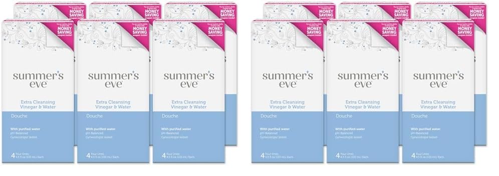 Summer's Eve Douche, Extra Cleansing Vinegar & Water, 4 Units, 4.5 oz Each, 12 Pack