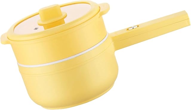 LXDZXY Pots,Electric Hot Pot, Rapid Noodles Cooker Mini Pot, 1.8L Mini Non-Stick Electric Skillet with Lid, Portable Multi Cooker, for Travel/Dorm Rapid Heating,with Steamer/with Steamer