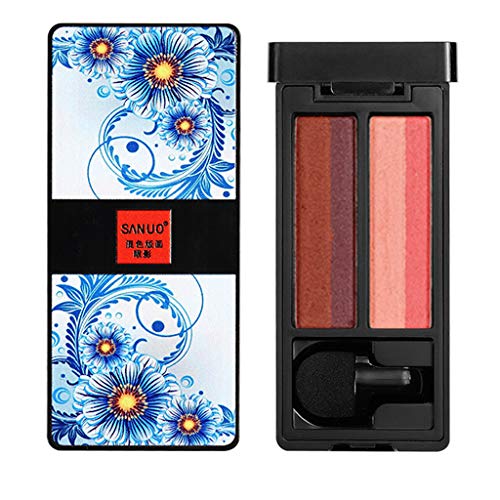 Lazy Double Color Eyeshadow Stick, 2 in 1 Color Lazy Eye Shadow Powder Double-Layer Gradient Eyeshadow, Best Double Color Eye Shadow Palette Easy to Use The One Sweep Eye Shadow (E)