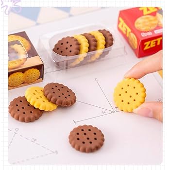 Amazon | かわいい クッキー型 消しゴム 5枚 箱入り ビスケット