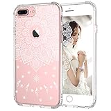iPhone 7 Plus Case, iPhone 7 Plus Cover, MOSNOVO White Peace Mandala Floral Lace Clear Design Printed Plastic with TPU Bumper Protective Case Cover for iPhone 7 Plus (2016)