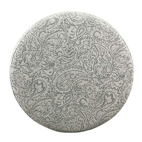 Homepop Home Decor | Upholstered Round Storage Ottoman | Ottoman With Storage For Living Room & Bedroom, Gray Floral #TOP7