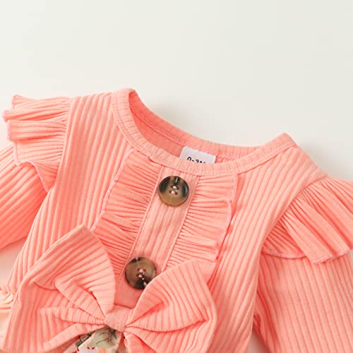 Newborn Baby Girl Dress Floral Long Sleeve Princess Skirt Clothes Fall Winter Outfits Dresses For Girls (Pink, 3-6 Months) #TOP5
