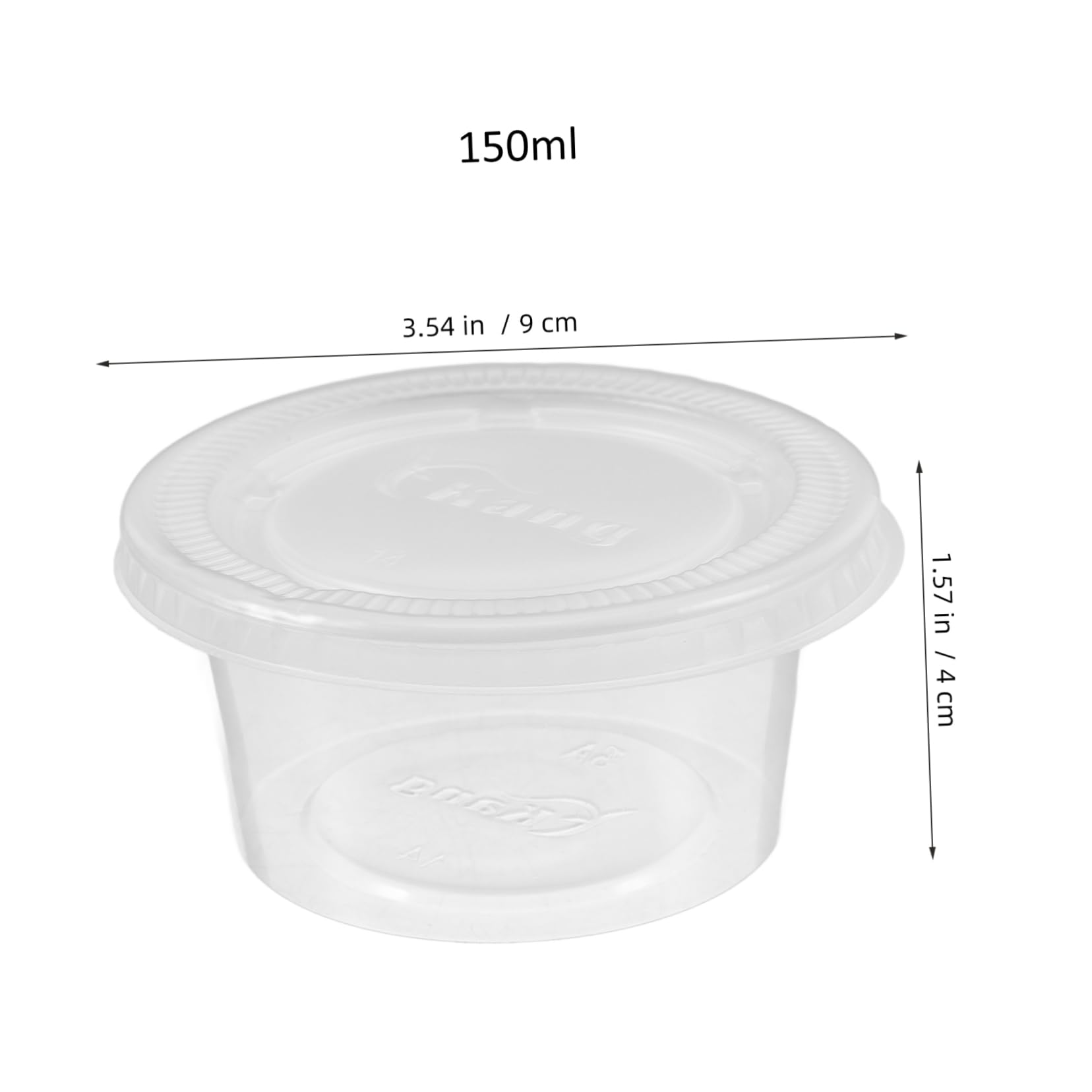 SOLUSTRE 100Pcs Leakproof Round Plastic Sauce Cups with Lids Reusable Condiment Containers for Sauces Dressings Dips for Meal Prep and Takeout