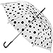Produktbild alles-meine.de GmbH Automatik - Regenschirm - schwarz - Punkte - durchsichtig & transparent - Ø 90 cm - Kinderschirm & Erwachsene - sturmfest & sturmsicher - durchscheinend - kla..