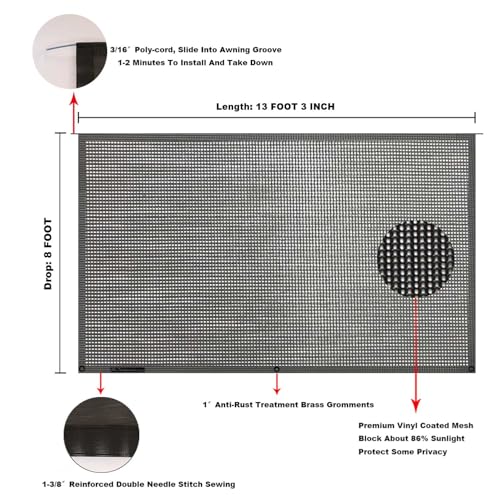 Image of RV Awning Mesh Sun Shade Screen for Motorhome Camper Trailer Sunshade