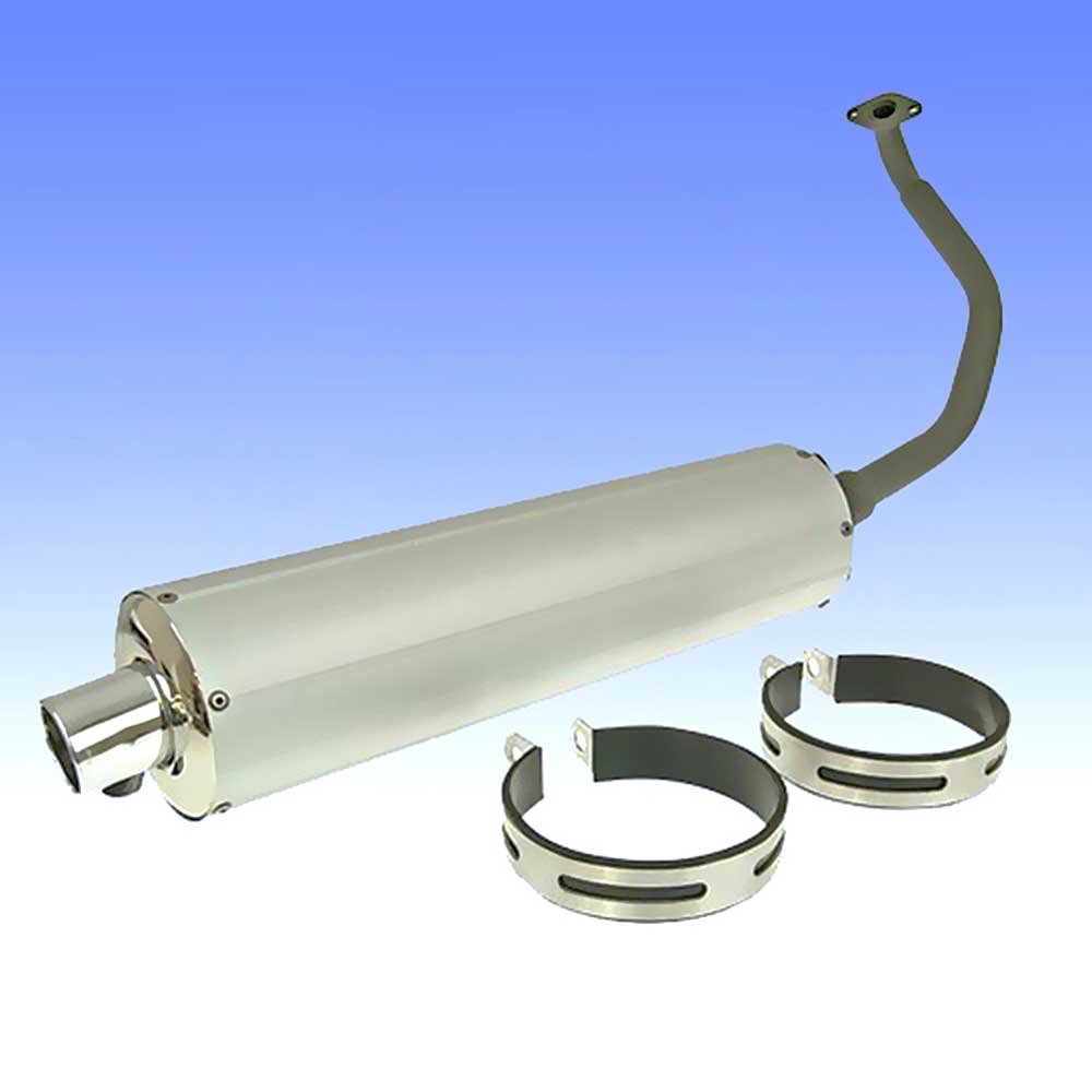 BAOTIAN Schalldämpfer Aluminium Auspuff für GY6 125/150cc Modelle mit 2 Hinterdämpfern