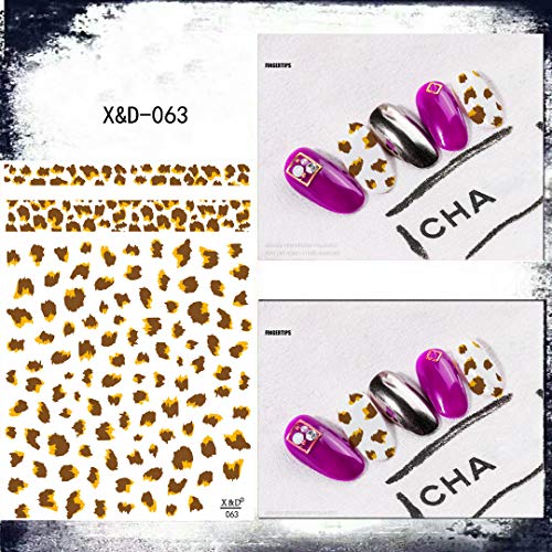 9 Blatt Leopardenmuster Nagelsticker, 1300+ PCS Nail Art Sticker Sexy Tierdrucke Nagel Aufkleber Selbstklebend… – Bild 8