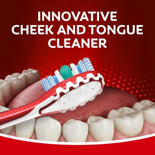 Image of Colgate 360 Advanced Whitening Toothbrush with Medium Bristles, 2 Pack, Adult Manual Toothbrush with Multiheight Bristles, Easy to Open, Recyclable Packaging
