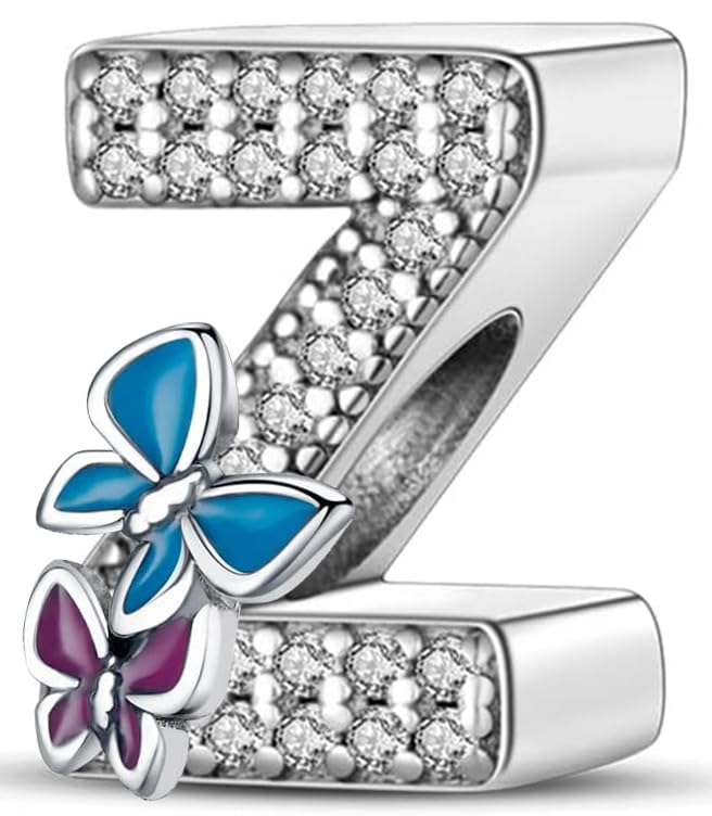 XWN Letra Charms Abalorios A Z Alfabeto Colgante para mujer, plata de ley 925, compatible con pulseras y collares Pandora, compatible con pulseras europeas para mujeres y niñas