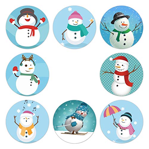 Christmas Stickers,Christmas Roll Pack Sticker, 500 Pieces Round Adhesive Labels for Cards Envelope Gift Boxes Decorative Sealing Stickers,Holiday Wedding Party Favors Supplies (A)