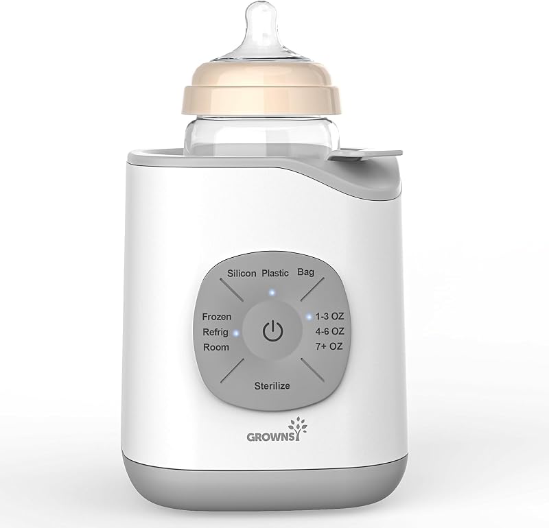 Calentador de biberones con bloqueo nutricional programado Grownsy para leche materna y fórmula | Calentamiento y descongelación suave en baño de agua, conservación de nutrientes, calentamiento rápido y uniforme, sin puntos calientes, diseño apto para padres