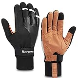 LuTuo Fahrradhandschuhe, rutschfeste und Stoßdämpfende Gel MTB Handschuhe mit Empfindlicher Touchscreen, Thermo Fleece Winter Radsporthandschuhe wasserdichte für Herren Damen Lauf Radfahren