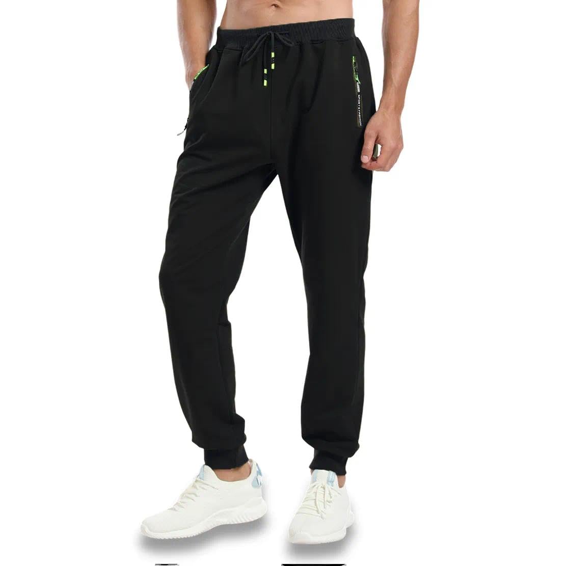Tansozer Jogging Homme Pantalon de Survêtement Sport Coton Training Sportswear avec Poches Zippées