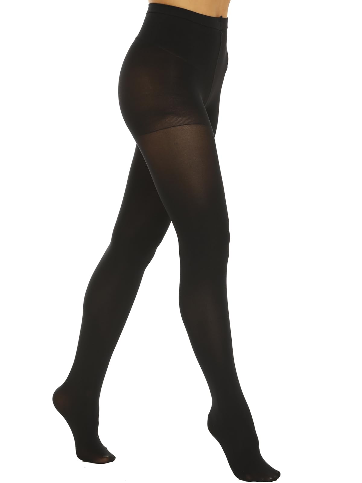 MANZI Women's 2-6 Pairs Opaque Control Top Tights Comfort Stretch 70 Denier Pantyhose