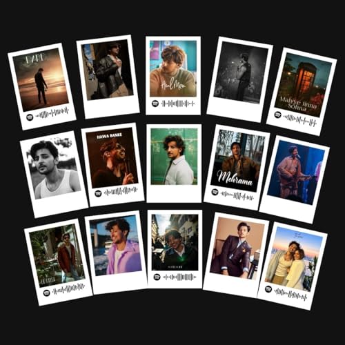 Image of Darshan Raval Poster Polaroids | Darshan Raval Songs Mini Poster Kit (Set of 15) | Darshan Raval Dard, Ek Tarfa, Hawa banke Songs Size (8 x 6 cm) Posters for Phone Accessories, Bedroom, Office