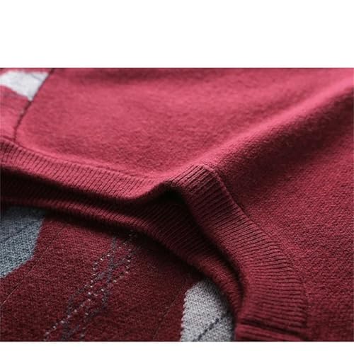 Men Argyle Pullover Sweater V Neck Knit Vest Wool Sleeveless Casual Clothing3