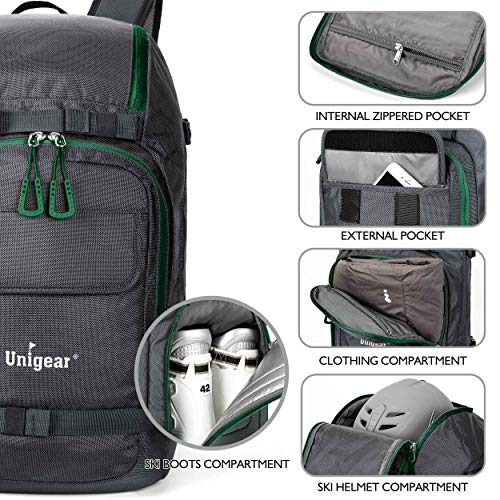 Image of Unigear Ski Boot Bag Backpack for Helmet 50L /70L, Goggles, Gloves, Skis, Snowboard & Accessories