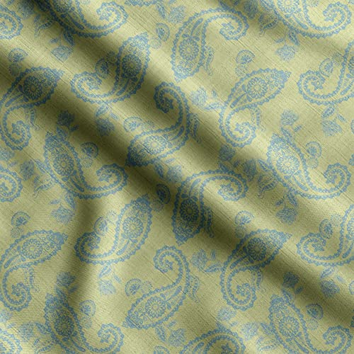 Soimoi Estampado De Paisleys, Batista De Algodón, Tejido Acolchado Vendido Cortado A Medida 42 Pulgadas De Ancho, Tejido De Algodón De Peso Medio, Suministros De Costura, Verde Claro Cover