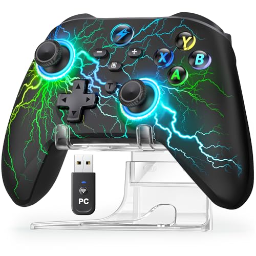 Image of AXYBCOOL Wireless PC Controller with Stand, PC Gaming Controller with Linear Triggers /Vibration /Turbo - No Dead Zone - Bluetooth Controller for PC /Switch /Switch 2 /iOS /Android