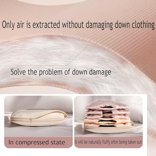 Space Saving Hanging Garment Bag with Self Compression Zipper, 2025 Upgrade Space Saving Hanging Bag, Self Compression Zip Garment Bags with Transparent Window (Beige, M)3