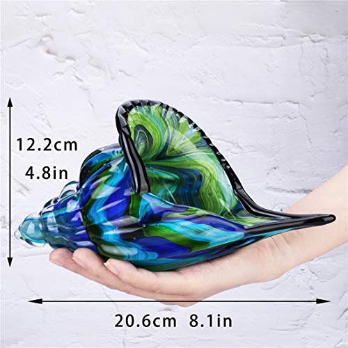 HDCRYSTALGIFTS Large Glass Shell Sculpture Centerpiece Ornament, Hand Blown Glass Sea Conch Figurine Paperweight For Living Room - Image 2