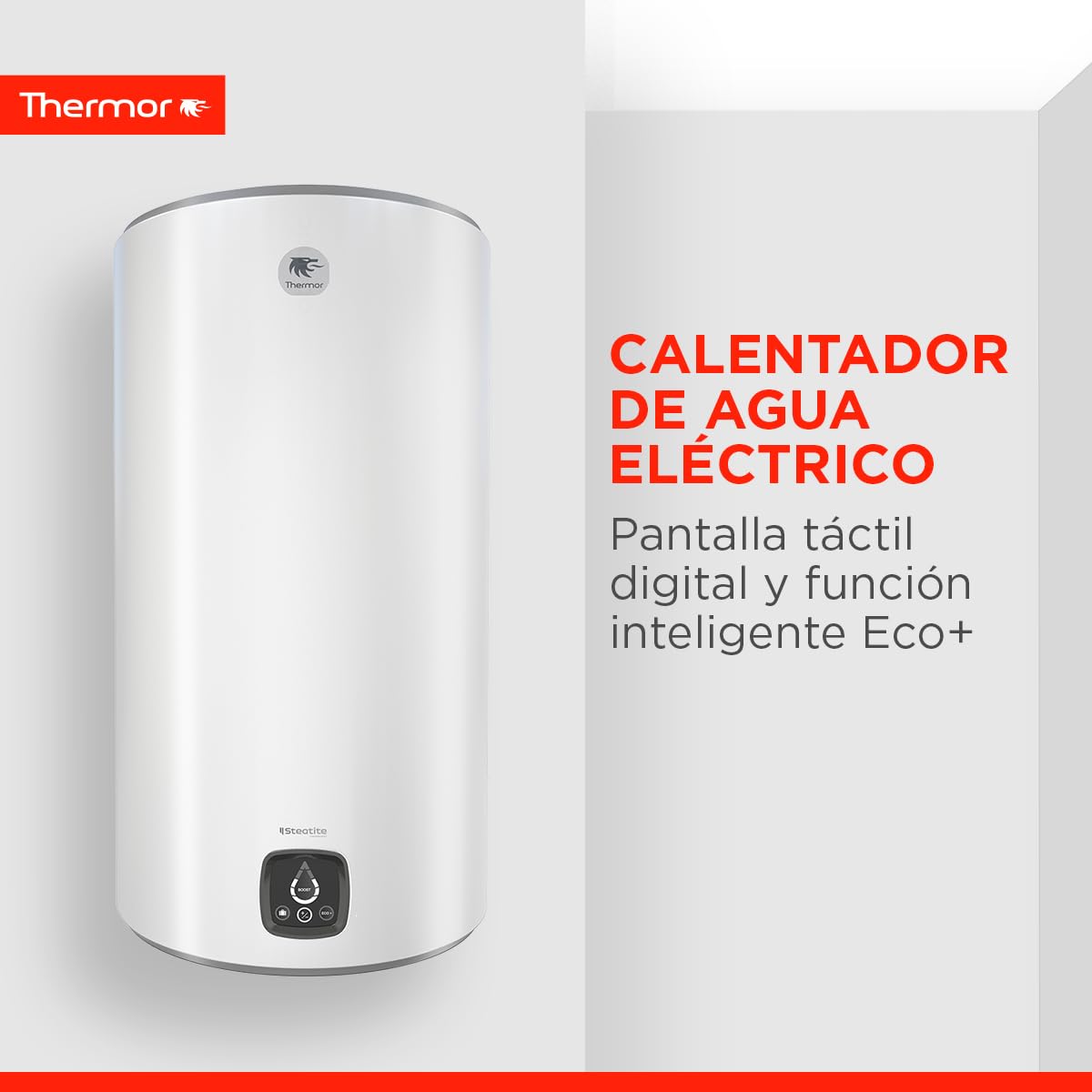 Thermor - Termo Eléctrico Ceramics Digital - Calentador de Agua Eléctrico Vertical de 50 L - 1800W - Resistencia Cerámica Antical - Fácil Instalación - Fabricado para instalación en España